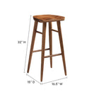 Modway - Saville Dos sans dos Tabourets de bar - Noyer - Ensemble de 2-Siège de selle contourné