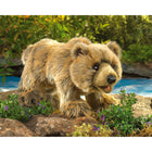 Folkmanis - Ours Grizzly Marionnette -Surface lavable à l'eau froide et séchée à l'air libre