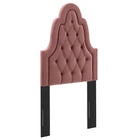 Modway - Augustine Touffe Performance Velvet Tête de lit jumelée, Rose poussiéreuse-Rembourrage en mousse dense
