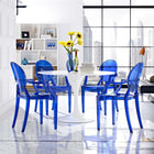 Modway - Casper Fauteuils de salle à manger Ensemble de 4 - Bleu-Empilables