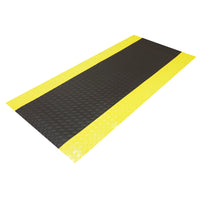 Edgewood - Tapis Foam Fusion Anti-Fatigue Avec Surface Laminée à Motifs De Losange - 3 pi l x 5 pi L x 5/8 po P - Noir/Jaune-Pour Usage Moyen