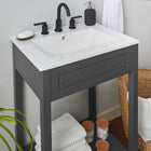 Modway - Altura 24" Vanette de salle de bain - Gris blanc-Trous centraux de 8 pouces