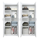 Manhattan Comfort - Hopkins 59,22 po Ensemble Moderne 2 Pièces Armoire de Rangement à 14 Étagères - Blanc-Base de balai avec patins en feutre non marquants