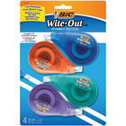 Ruban correcteur BIC Wite-Out EZcorrect, paquet de 4-Le ruban correcteur corrige facilement les erreurs sans l’aspect négligé et le temps d’attente qu’impliquerait un liquide correcteur