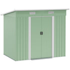 Outsunny - Abri de jardin avec portes verrouillables, vert clair-Les portes doubles avec serrures renforcent la sécurité 