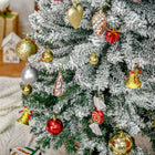HOMCOM - Sapin de Noël artificiel forme crayon enneigé - mince-Les branches sont ignifuges, pour assurer la sécurité Note : Uniquement pour un usage intérieur, pas pour l'extérieur Afin d'obtenir une apparence complète, s'il vous plaît étaler toutes les branches individuelles pour obtenir le meilleur look possible de l'arbre, nous vous suggérons de prendre 25-40 minutes pour former l'arbre... Seul l'arbre avec le support est inclus. Les ornements NE SONT PAS INCLUS et sont utilisés uniquement pour l'effet
