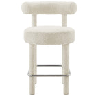 Modway - Toulouse Tissu Boucle Tabouret de comptoir - Argent ivoire-7