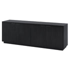 Hudson&Canal - Meuble TV Mansfield pour téléviseurs jusqu'à 78" - Grain noir-Le dessus a une capacité de poids de 75 lb, les étagères inférieures peuvent supporter 25 lb chacune