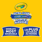CrayolaMD – Marqueurs à trait large lavables Ultra-Clean, couleurs vives, pqt/10-L’encre se nettoie facilement de la peau et des tissus