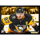 Sidney Crosby Pittsburgh Penguins Face-Off Close-Up sur toile - Toile encadree - 31" x 22"-Impression sur toile de qualité supérieure avec bordures enveloppées