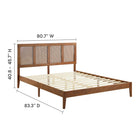 Modway - Sirocco Rotin et bois Lit de plateforme King, Noyer-10