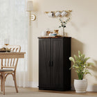HOMCOM - Armoire de cuisine avec étagères réglables - noir-Panneau de particules avec revêtement mélaminé pour un nettoyage facile 