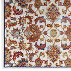 Modway - Entourage Treillis floral vintage Azami Vieilli Tapis de 5 pi l x 8 pi L - Ivoire Bleu Orange Jaune Rouge-Résistant aux taches / Facile à nettoyer