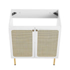 Modway - Chaucer 30" Armoire de toilette de salle de bain (lavabo non inclus) - Blanc-Stratifié à grain de bois