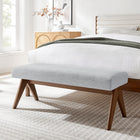 Modway - Lyra 47" Tissu tapis Banc - Gris clair-Siège rembourré