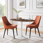 Modway - Lippa Ovale de 48 po Bois Table à manger, Noyer-Socle métallique résistant aux éclats