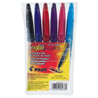 Pilot - Stylos à bille FRIXION à encre gel effaçable rétractables - 0,7 mm - couleurs variées - paquet de 6-Pointe de 0,7 mm