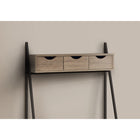 Monarch Specialties - 7332 Bureau 32 po L - Taupe Fonce/Metal Noir-Beaucoup de rangement avec un long tiroir a coulisses de métal avec poignée intégrée et 3 tiroirs sur le dessus avec une étagère pour d'autres articles essentiels à portée de main