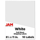 JAM Paper - Étiquettes autocollantes pleine page, 8 1/2 x 11 po, blanc, 3 packs de 10 étiquettes-Dimensions : 8,5 po x 11 po