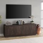 Hudson&Canal - Meuble TV Presque pour téléviseurs jusqu'à 75" - Alder Brown-Caractéristiques assemblage facile