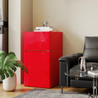 HOMCOM - Mini-réfrigérateur 3,2 pi³ avec congélateur et portes réversibles - rouge-5 niveaux de réglage de la température contrôlés par le bouton du thermostat 