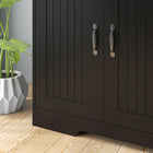 HOMCOM - Buffet moderne 41,3 po L avec 4 tiroirs et 2 portes à panneaux rainurés - noir-Couleur : Noir 