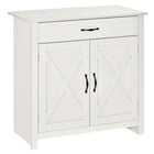 HOMCOM - Buffet de style ferme 31,5 po L avec rangement - blanc-La surface de ce buffet offre un style rustique 