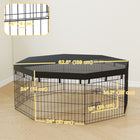 PawHut parc pour chien pliable 8 panneaux avec couvercle supérieur - 24 po H-Convient aux petits animaux, tels que les lapins, les canards, les chats 