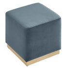 Modway - Tilden Velous de performance carré 17" Rembourré Ottoman - Cadet Blue Natural-Arrivée entièrement assemblée