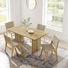 Modway - Amistad 60 po Bois Table à manger, Chêne-Coussinets de pied ajustables non marqués