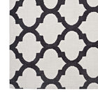 Modway - Lida Treillis marocain Tapis de comédie 8 pi l x 10 pi L - Ivoire et charbon de bois-Microfibre 100% polyester