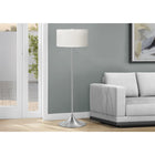 Monarch Specialties - 9681 61"H Lampadaire - Métal Argenté, Abat-Jour Ivoire / Crème-Cette solution d'éclairage tendance et stylée ne se limite pas à illuminer, elle sert également d'élément décoratif remarquable, rehaussant vos intérieurs tout en diffusant une lumière ambiante créant une atmosphère chaleureuse et accueillante