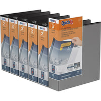 Reliure à anneaux View QuickFitMD 2 po AD-noir, Paquet de 6-Vue en anneau rond, noir, capacité de 400 feuilles, 2"