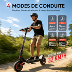 Gyrocopters - Trottinette électrique Flash 6.0 MAX pour adultes et adolescents - Vitesse : 32 km/h - Autonomie : 40 km - Noir-Commande précise à 4 vitesses