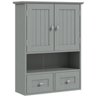 kleankin - Armoire murale de salle de bain avec étagère et tiroirs - gris-Conception murale pour un gain de place