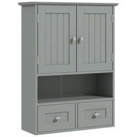 kleankin - Armoire murale de salle de bain avec étagère et tiroirs - gris-Conception murale pour un gain de place