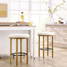 Modway - Fable Tissu Boucle Tabourets de comptoir - Ivoire de chêne - Ensemble de 2-Tissu boucle Tissu Rembourrage