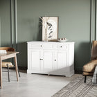 HOMCOM - Buffet 45,3 po L - blanc-Peut être utilisé comme vitrine, buffet ou meuble de rangement pour le couloir 