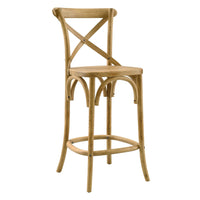 Modway - Gear Tabouret de comptoir - Naturel-Tabouret de comptoir de ferme moderne