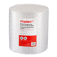 Rouleau d’emballage à bulles Staples de qualité supérieure, 12 po x 30 pi, bulles de 5/16 po, transparent-Fournit un rembourrage de protection idéal pour les articles de valeur ou délicats à expédier ou à entreposer