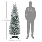 HOMCOM - Sapin de Noël artificiel 6 pi avec 390 branches floquées de neige-Conception de section pour une installation rapide  