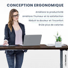 MotionGrey - Bureau debout électrique réglable Ergo2 avec réglages de mémoire - 43 po x 24 po, plateau brun foncé, cadre noir-8