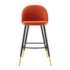 Modway - Cordial Performance Velvet Tabourets de bar - Orange - Ensemble de 2-8