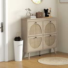 HOMCOM - Armoire à chaussures étroite avec 4 tiroirs basculants - chêne-Étagères amovibles et réglables sur deux niveaux pour différentes hauteurs de chaussures 