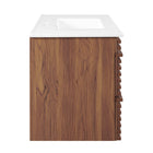 Modway - Render Support mural de 36" Vanette de salle de bain - Blanc noyer-Bassin d’évier en céramique