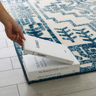 Modway - Reflect Nyssa Géométrie Géométrique Aztèque du Sud-Ouest Tapis intérieur/extérieur 5 pi l x 8 pi L - Ivoire et bleu-Sisal 100% polypropylène