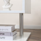 HOMCOM - Table d’appoint carrée - blanc-Hauteur de chaque niveau : 8,3 po 