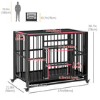 PawHut - Cage pour chien robuste 37 po avec roulettes pour petits et moyens chiens-Équipé de roulettes universelles pour un déplacement fluide 