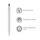 Cross - Stylo à bille Click Chrome avec garnitures chromées-Des couleurs élégantes combinées à nos finitions les plus vendues