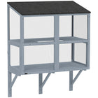 PawHut - Catio enclos extérieur pour chat, boîte de fenêtre 39,4 po L - gris-Se connecte à votre fenêtre, offrant aux chats de l’air frais et du soleil en toute sécurité 
